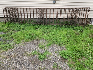 Pr. Vintage Wrought Fence Panels 27" H X 12'1"