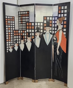 4 Fold Lacquer Screen 6' H X 16" W Ea. Panel