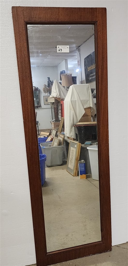Walnut Framed Mirror 66" X 22" (1 of 2)