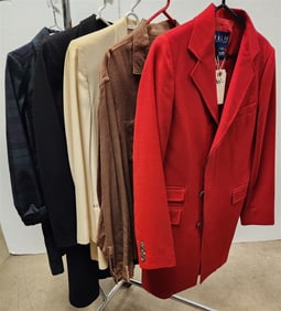 5 Pcs. - Ralph Lauren Jacket, Wings Shirt, Hart Shaffner + Marx Jacket, Karl Lagerfeld Coat + J.
