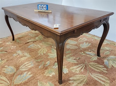 Fr. Walnut Refectory Dining Table 30" H X 40" W X 6' L w/2- 2' Pull Out Leaves