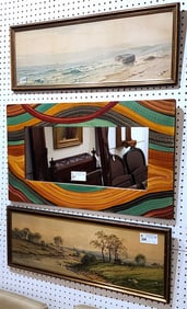 Pr. Framed W/C Sgnd G.E. Colbey (George Ernest) 1893- Landscape + 9 1/2" X 29 1/2" w/Frame 11 1/2" X