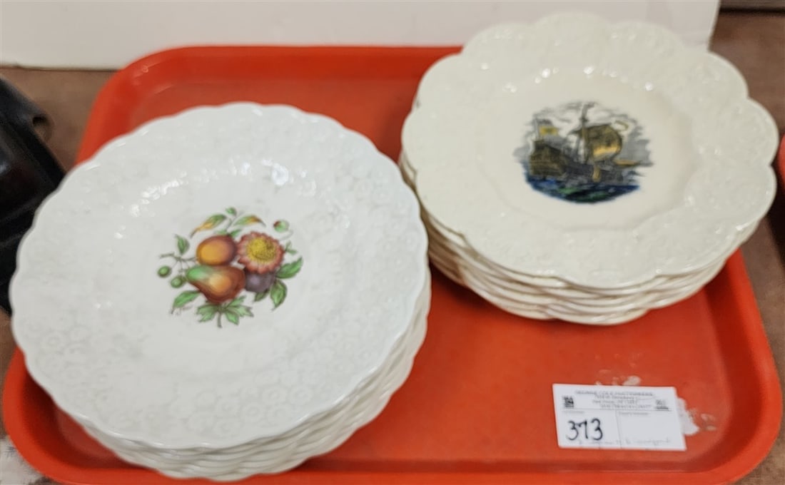 Tray 8 Spode 9" Diam. Plates + 8 Coalport 9" Diam. Plates (1 of 6)