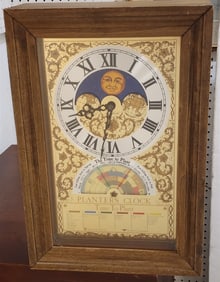 Vintage 1975 Mechtronics Elec. "The Time To Plant" Moon Phase Planter's Clock 17" H X 11 1/2" W X 4