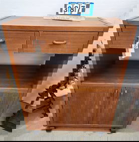 Teak 2 Drawer Over 2 Door Cabinet