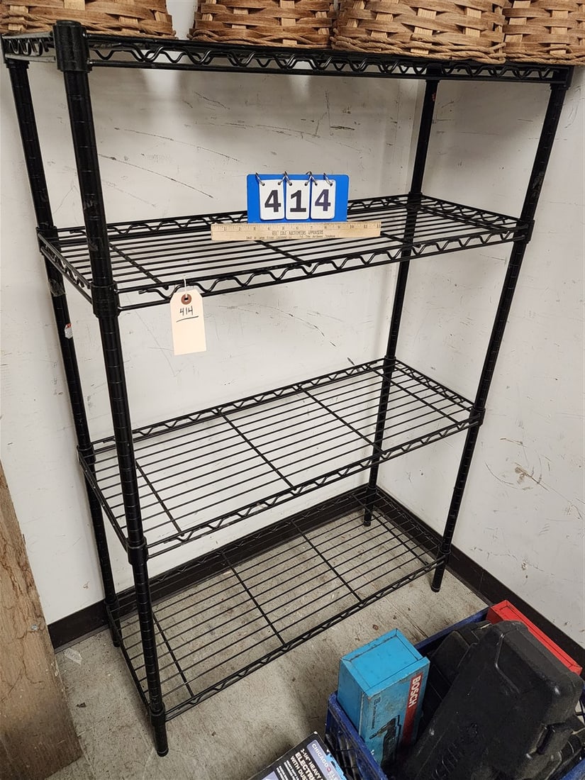 Metal 4 Tier Rack 55" H X 3' W X 14" D: Metal 4 Tier Rack 55" H X 3' W X 14" D