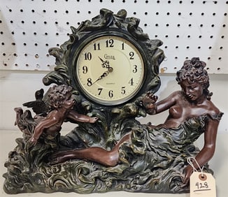 Crosa Figural Mantel Clock - Quartz 13" H X 17" W X 6" D