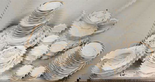 Tray 78 Pc. 19th C Gold Band China