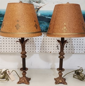 Pr. Metal Table Lamps 24"