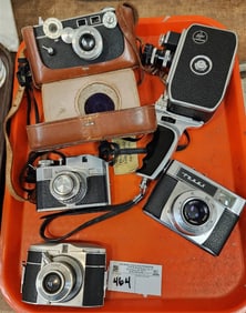 Tray 5 Cameras Tanit, Tenax, Comet 5 Argus C3 35mm + Bolex Paillard