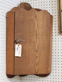 Vintage Oak Corner Cabinet 27 1/2" H X 16' W X 10 1/2" D