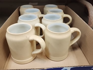 Tray 8 German Stoneware Mugs