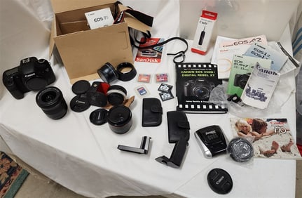 Tub w/ New Bx'd Canon EOS 7D w/Lenses + Accessories