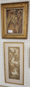 2 Multi Media Sgnd Burdick - 14 1/2" X 11" w/Frame 19" X 15 1/2" + 21" X 7 1/4" w/Frame 27" X 12