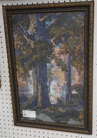 Original Maxfield Parish Print "Golden Hours" 21 1/2" X 13 1/2" w/Frame 24 1/2" X 16 1/2"