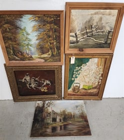 Lot 5 O/C & O/B - 3 O/C Landcapes 19" X 26", 20" X 24" sgnd De Jer + 15" 18 1/2" sgnd O/B