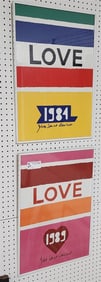 Lot 2 Yves Saint Laurent Love Posters 1984 + 1989 25" X 16 1/2"