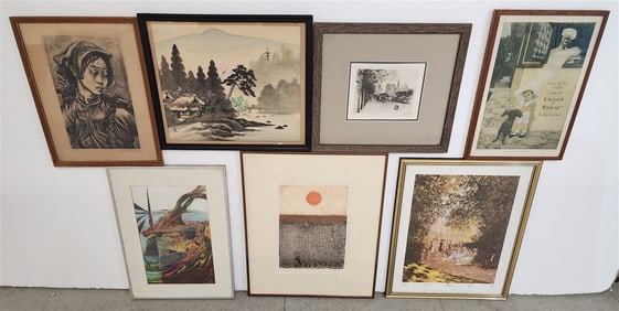 Bx 7 Framed Artwork - Litho "Eastern Memory" Pencil Sgnd Marian Greenwood, Litho Sgnd Bowden,