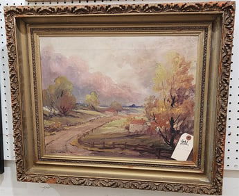 O/C Landscape Sgnd John F. Carlson 17" X 21" w/Frame 22" X 26"