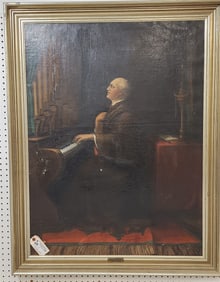 O/C Franz Lizt By Anton Romako 40" X 30 1/2" w/Frame 45" X 35 1/2"