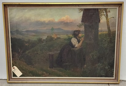 O/C Woman Praying 22 1/2" X 33 1/2" w/Frame 26" X 36 1/2"