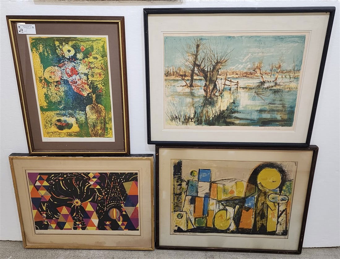 Lot 4 Lithos -  Abstract Pencil Sgnd Louis Favre 14 1/2" X 21", Sgnd Mogans Balle 17" X 23", Pencil (1 of 14)