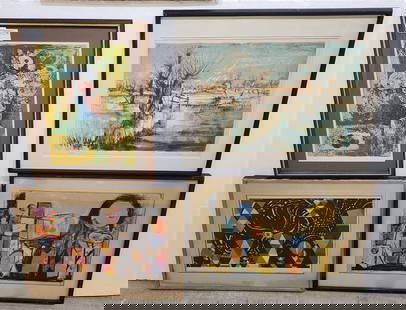 Lot 4 Lithos -  Abstract Pencil Sgnd Louis Favre 14 1/2" X 21", Sgnd Mogans Balle 17" X 23", Pencil: Lot 4 Lithos - Abstract Pencil Sgnd Louis Favre 14 1/2" X 21", Sgnd Mogans Balle 17" X 23", Pencil Sgnd 17" X 23 1/2" + Abstract Still Life Sgnd Hoi 19" X 13"