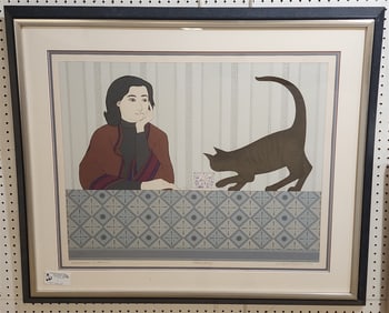 Litho "Meditation & Minou" Pencil Sgnd Will Barnet 1980 Printers Proof 23 1/2" X 29 1/2" w/Frame 33"
