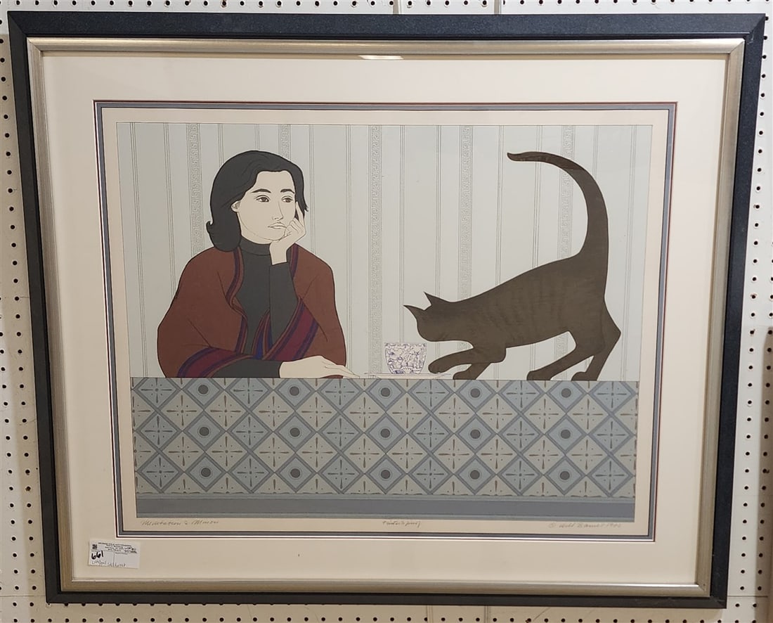 Litho "Meditation & Minou" Pencil Sgnd Will Barnet 1980 Printers Proof 23 1/2" X 29 1/2" w/Frame 33" (1 of 4)