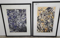 Lot 2 Framed Items - New Orleans Jazz Themed Lithos Pencil Sgnd William Sharp 23" X 14" w/Frame 31"