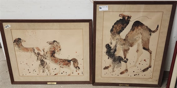 2 Prints By Reuven Rubin 25" X 19" + 19" X 25"