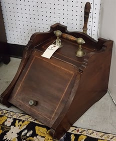 19th C Mahog Coal Scuttle 12 1/2" H X 14" W X 18" D