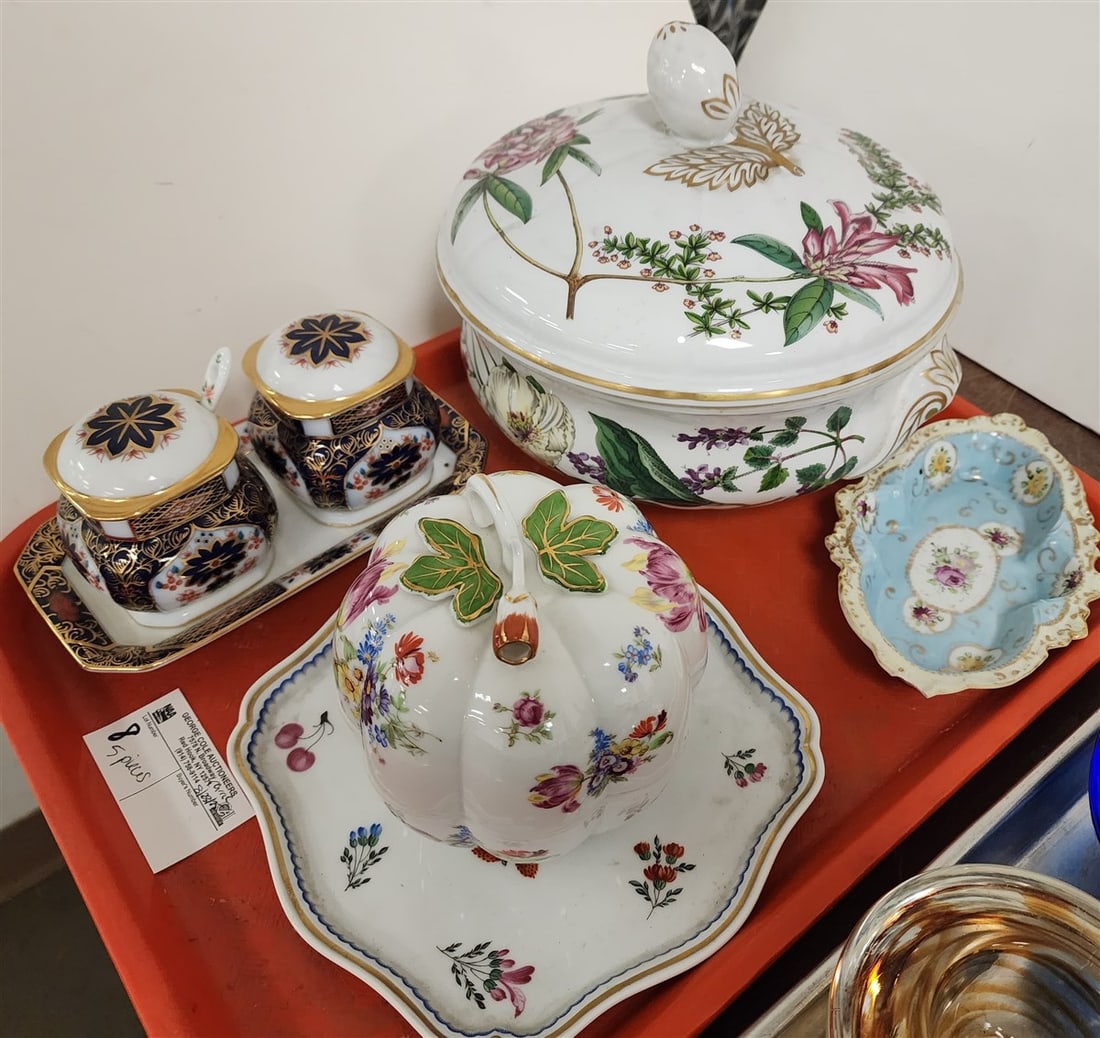Tray Porcelain Spode Covered Bowl 8" X 10", Ginori Pin Tray, Etc. (1 of 2)