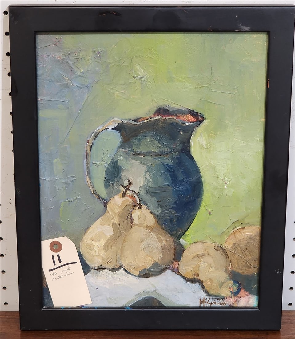 O/B Still Life Sgnd McGinness 14" X 11" w/Frame 16" X 13": O/B Still Life Sgnd McGinness 14" X 11" w/Frame 16" X 13"