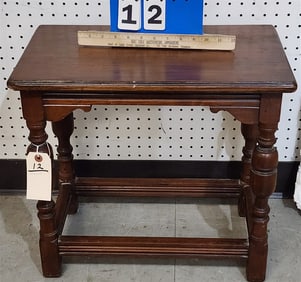 Walnut Stool/Side Stand 18 1/2" H X 20" W X 12" D