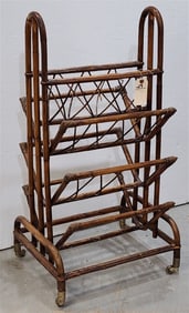 Vintage Chinese Bamboo Magazine Rack