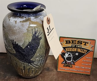 Paul Bendzunas Crane Vase 7 1/2" H