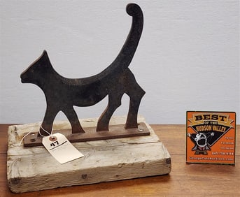 Folk Art Cast Iron Cat Boot Scrape