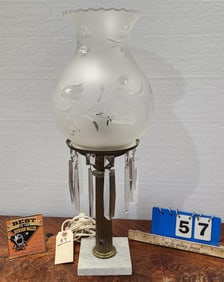 19th C Solar Oil Lamp - Elec 23 1/2"