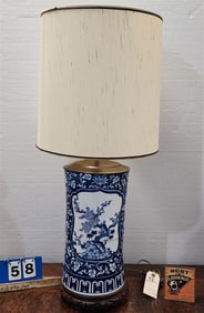 Chinese Porcelain Vase Lamp 34 1/2"