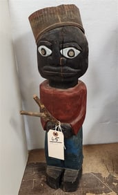 Folk Art Figure Of A boy w/Slingshot 21"