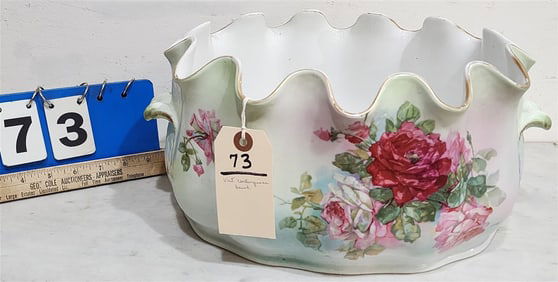 Victorian 19th C German Centerpiece Bowl 7" H X 15" W X 11 1/2" D