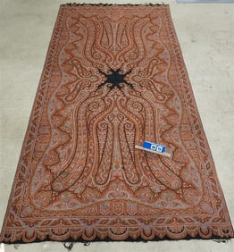 Paisley Shawl 5'3" X 10'4"- 19th Century Hand Made Vintage Shawl