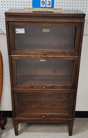 Vintage Mahog 3 Section Stackable Bookcase 51" H X 25 1/4" W X 11" D
