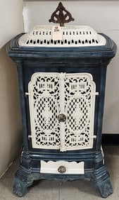 French Enameled Cast Iron Stove 1895 42" H X 2' W X 20" D