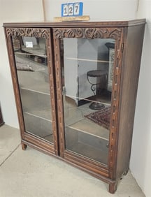 Oak 2 Door Bookcase 4' H X 41" W X 11" D