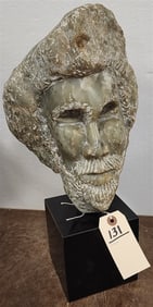 Onyx Sculpture Of A Man 12" H X 8" W, 17 1/2" H w/Base