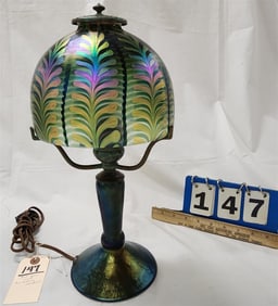 Art Glass Table Lamp Sgnd Lundberg Studios