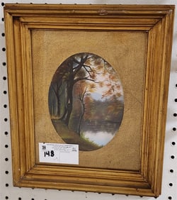 19th C O/B 7" X 5" w/Frame 12 3/4" X 10 3/4"