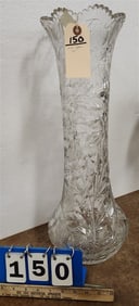 Cut Glass Vase 22"